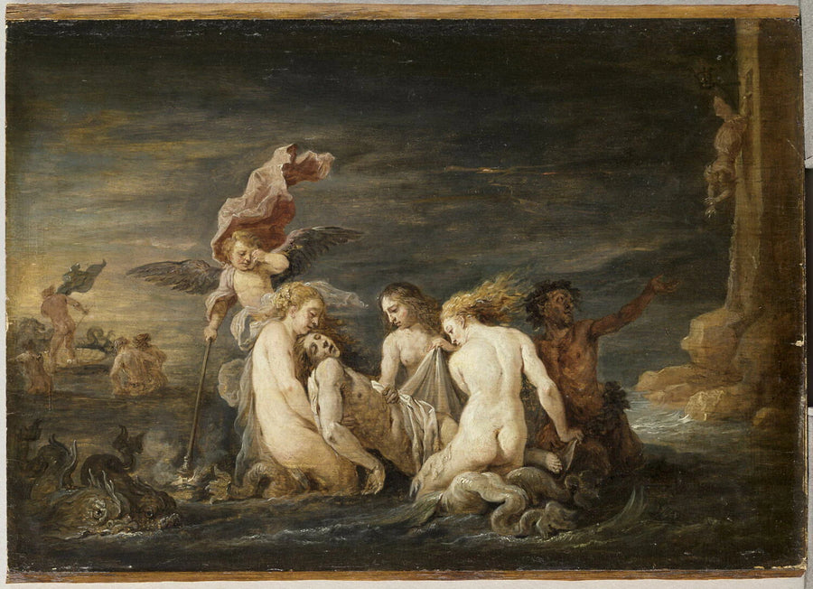 Héro et Léandre : Léandre noyé retrouvé par les Néréides, d'après Fetti - David II Teniers