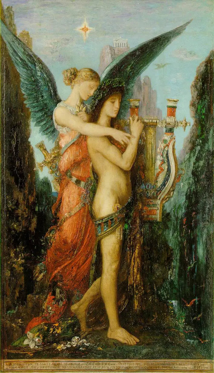 Hésiode et la Muse - Gustave Moreau image 1 reproduction réalisée par Alpha Reproduction