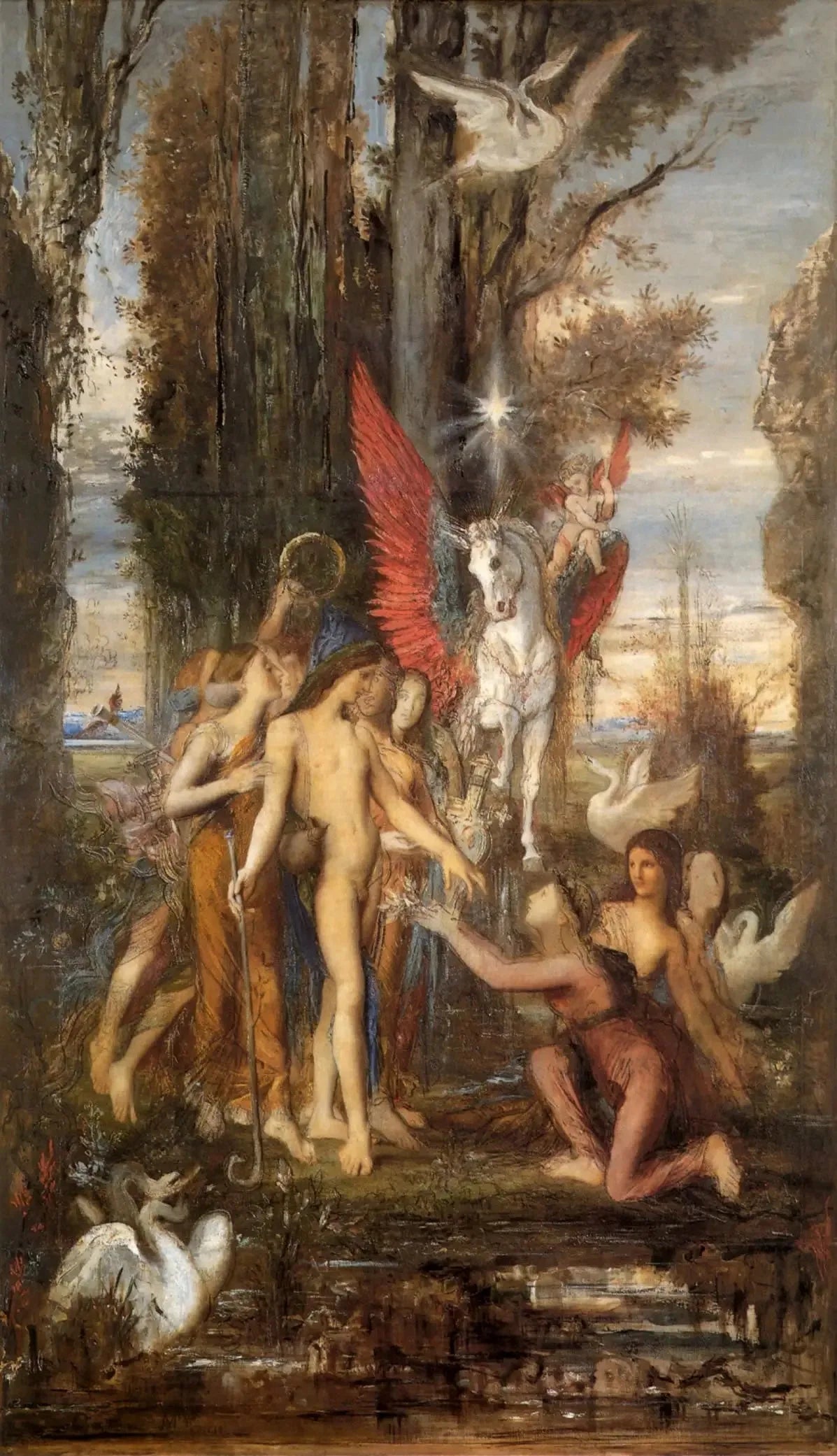 Hésiode et les Muses - Gustave Moreau image 1 tableau peint à l’huile sur toile