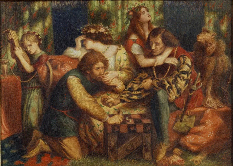 Hesterna Rosa - Dante Gabriel Rossetti image 1 tableau peint à l’huile sur toile