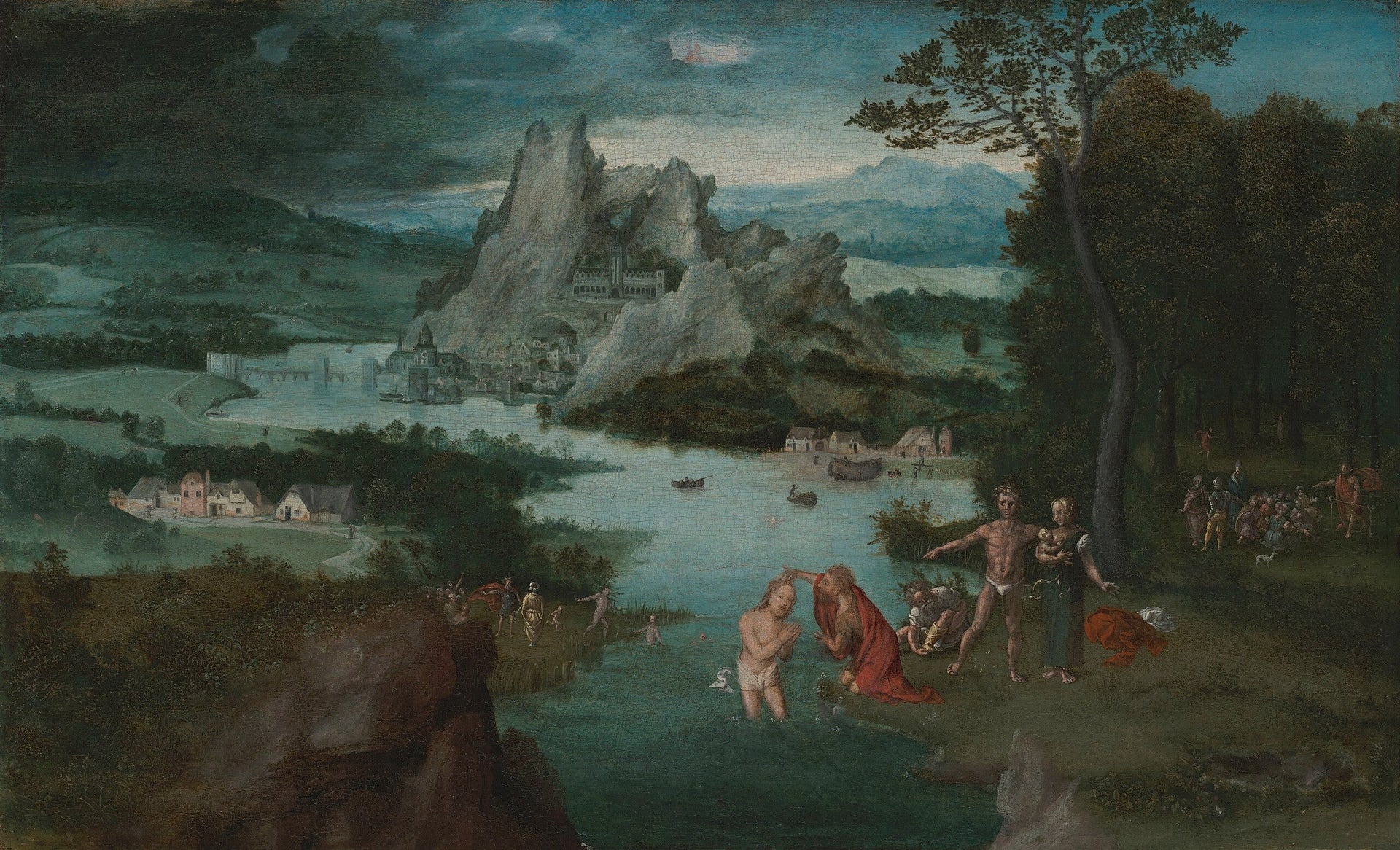 Het doopsel van Christus - Joachim Patinier image 1 reproduction de peinture à l’huile
