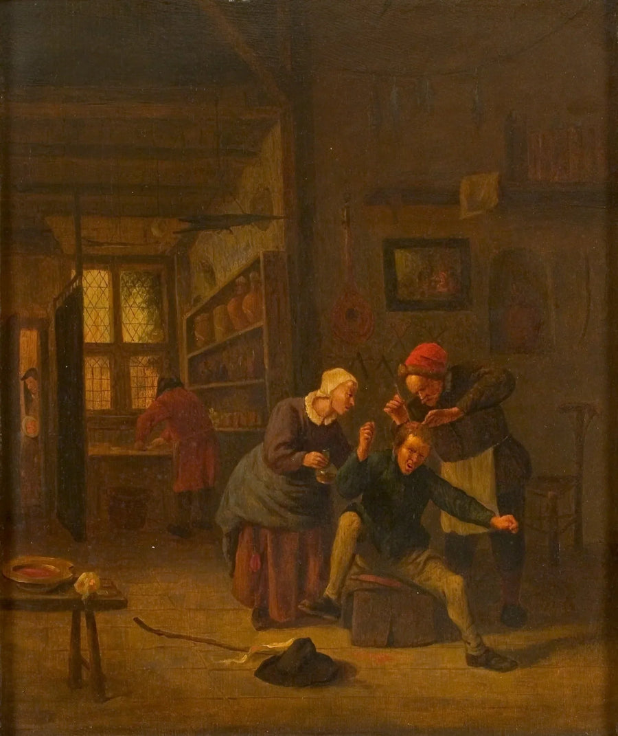 Het snijden van de kei - Jan Steen