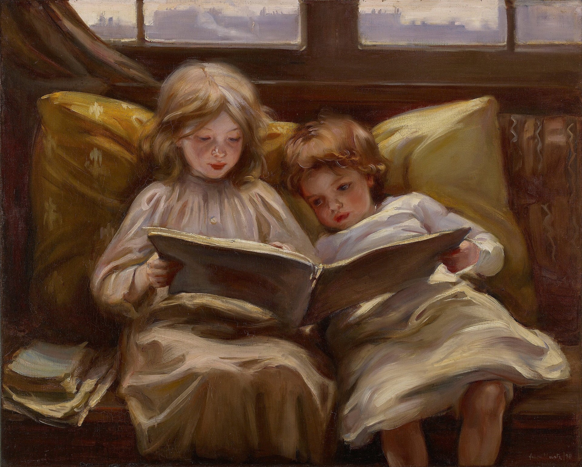 Histoire intéressante - Laura Muntz Lyall image 1 reproduction de peinture à l’huile