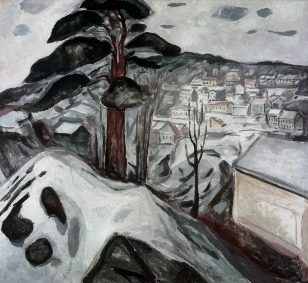 Hiver à Kragerø - Edvard Munch image 1 copie peinte à la main à l’huile