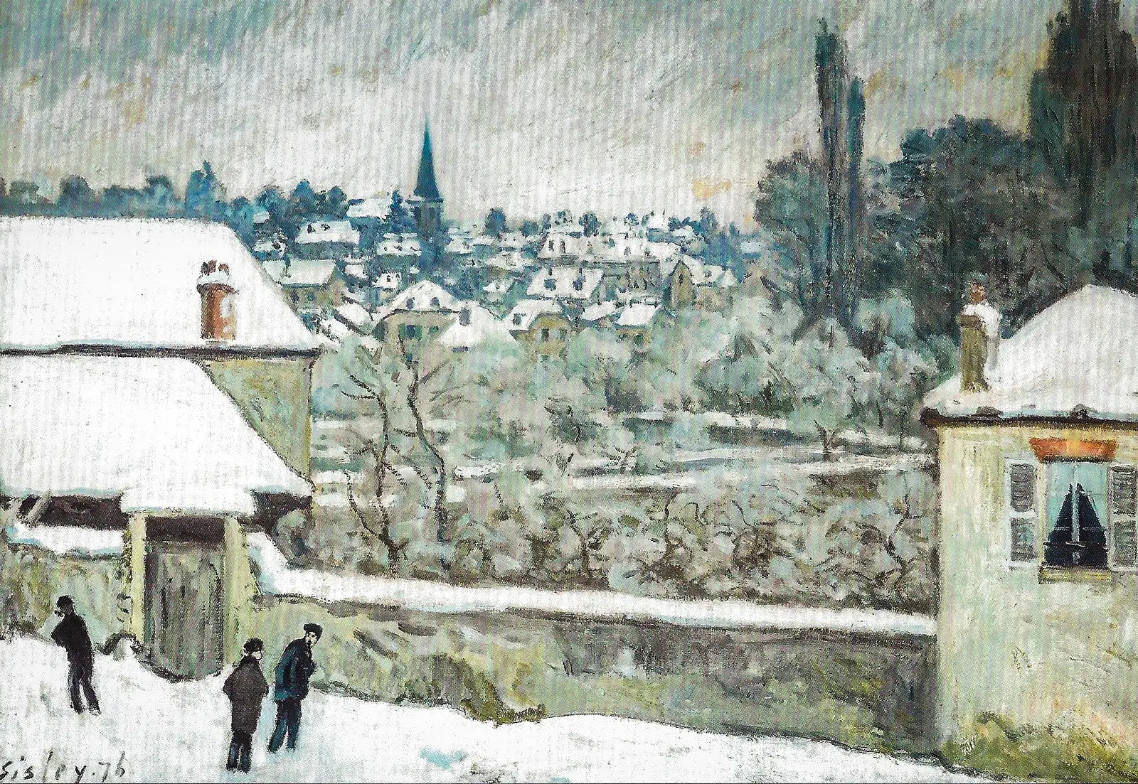 Hiver à Louveciennes - Alfred Sisley image 1 copie de tableau peinte à la main