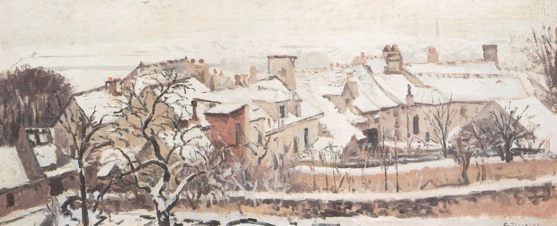 Hiver - Camille Pissarro image 1 reproduction de peinture à l’huile