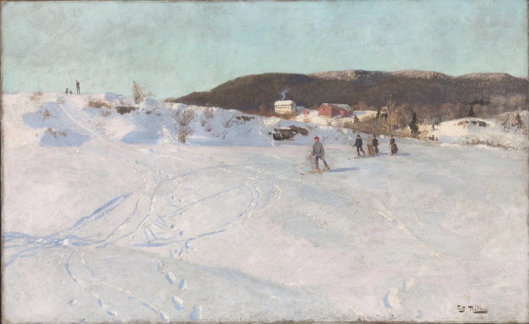 Hiver en Norvège - Frits Thaulow image 1 reproduction artisanale de tableau