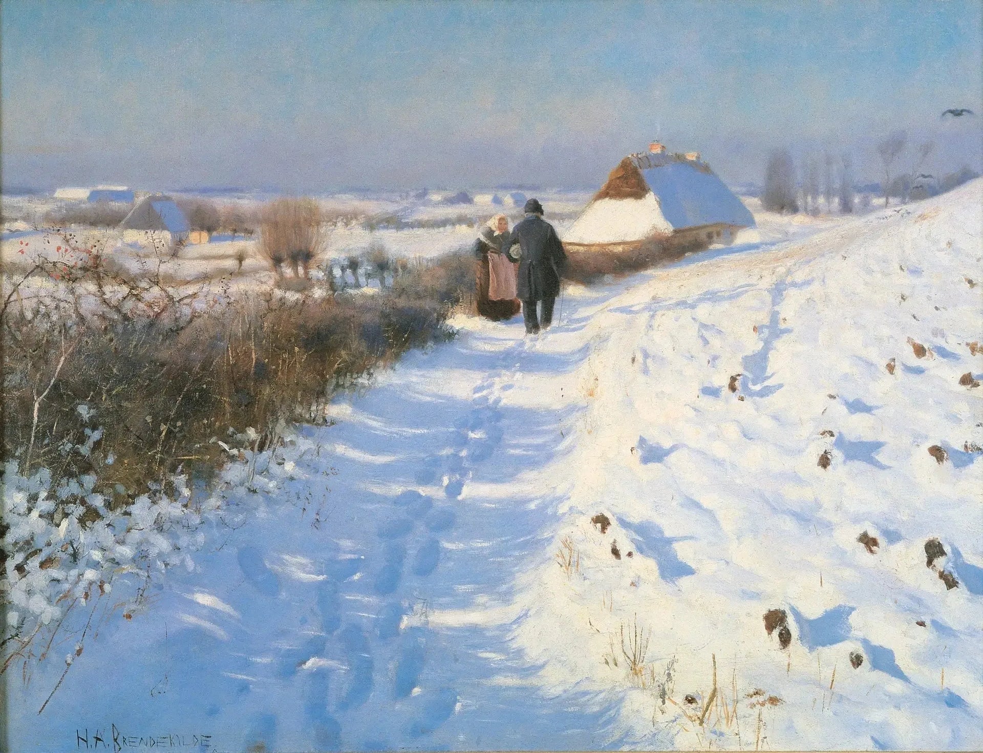 Hiver - H. A. Brendekilde image 1 reproduction artisanale de tableau