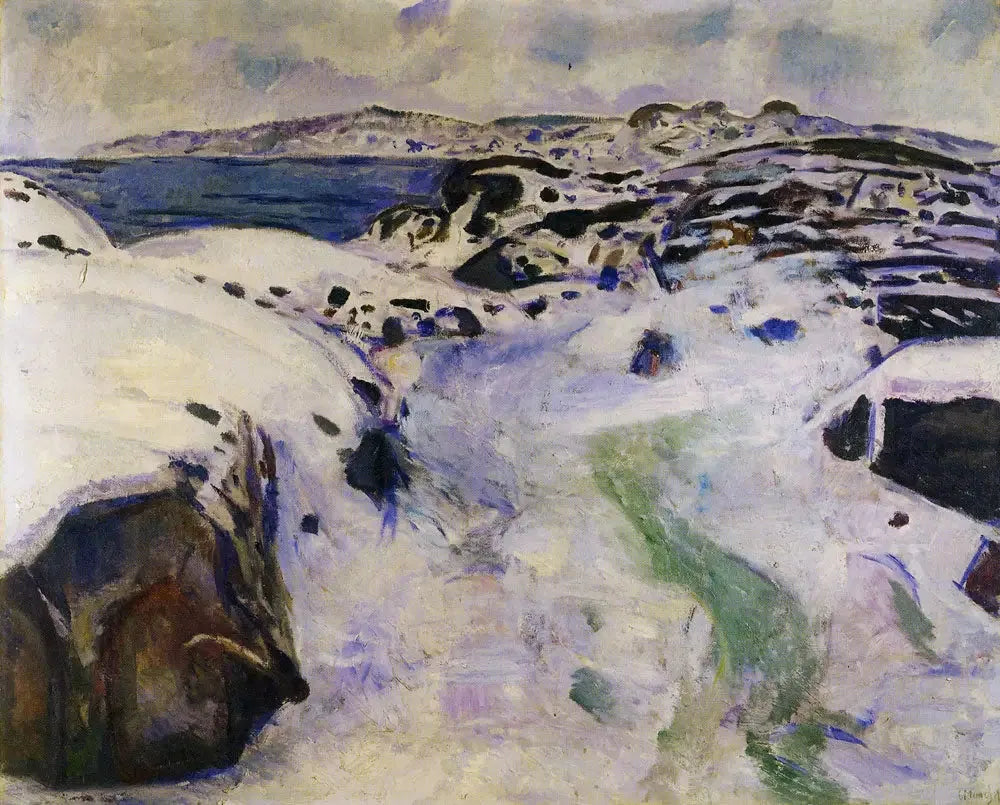 Hiver sur la côte - Edvard Munch image 1 reproduction artisanale de tableau