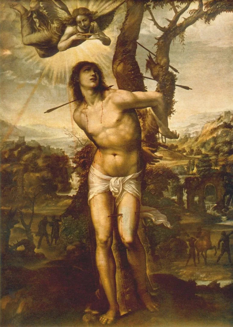 Hl. Sebastian und Madonna mit Heiligen - Il Sodoma (Giovanni Antonio Bazzi)