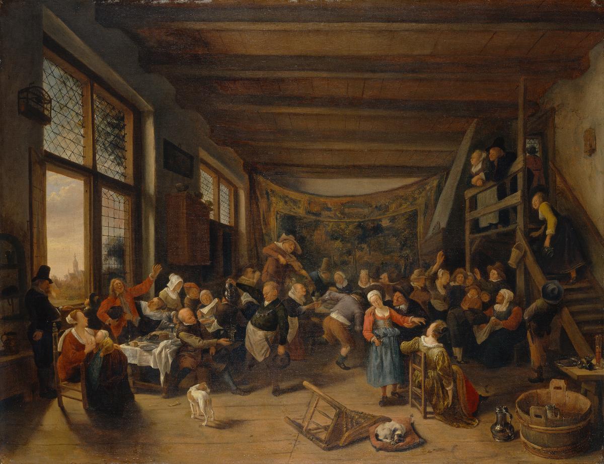 Hochzeitsfest in einer Bauernschenke - Jan Steen image 1 tableau peint à l’huile sur toile