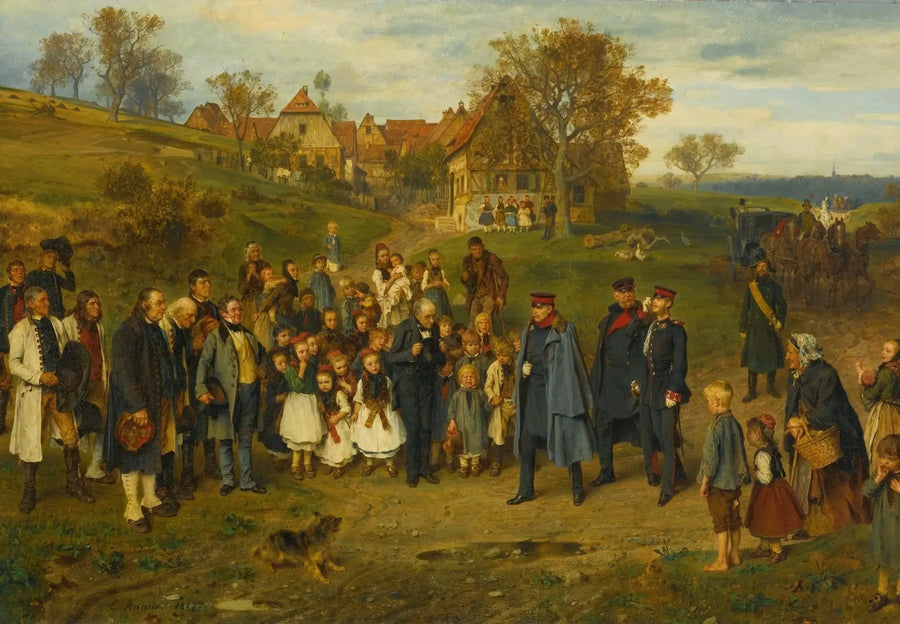 Hoheit auf Reisen (1867) - Ludwig Knaus image 1 copie peinte à la main à l’huile