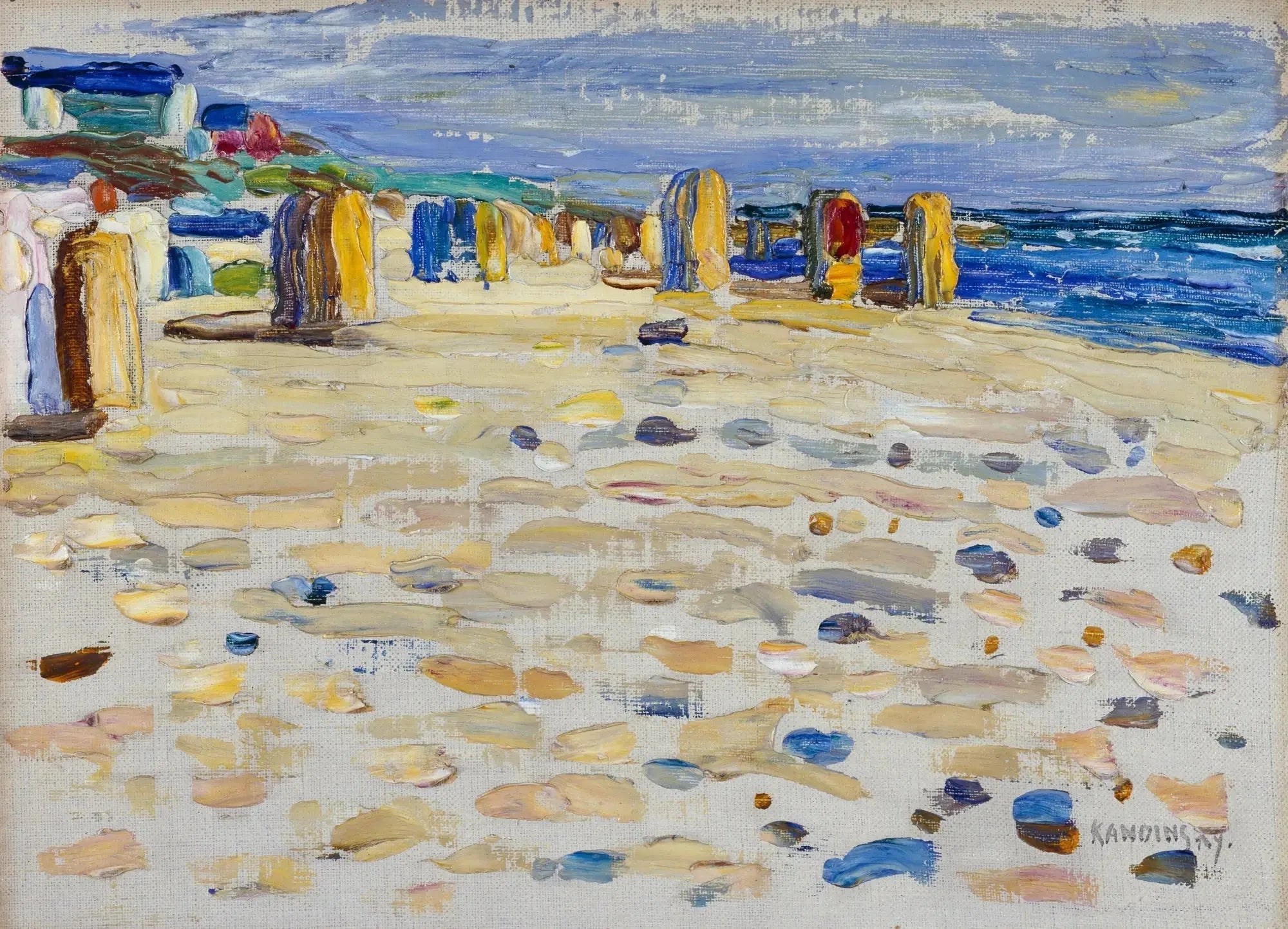 Hollande - Chaises de plage - Vassily Kandinsky image 1 reproduction d’œuvre d’art à l’huile