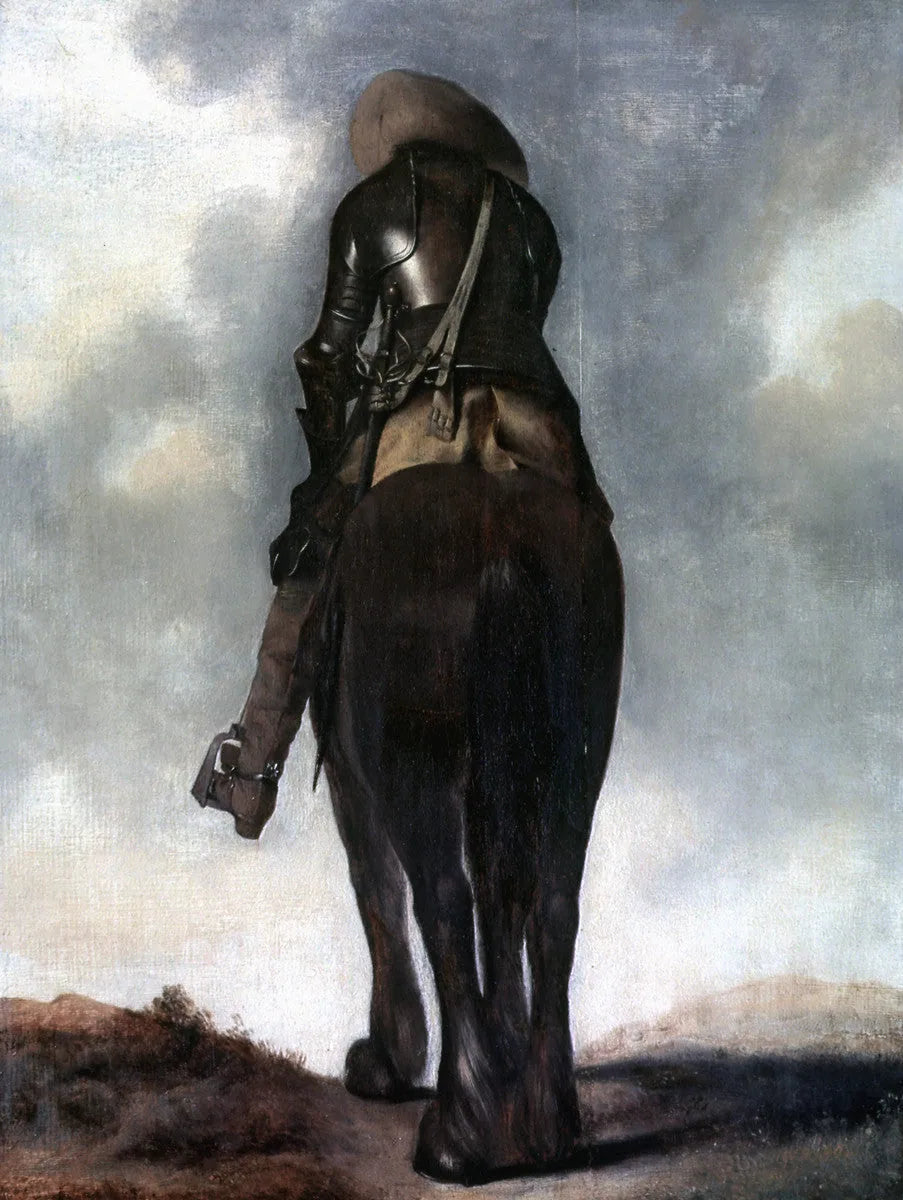 Homme à cheval, vu de dos - Gerard ter Borch image 1 reproduction de peinture à l’huile