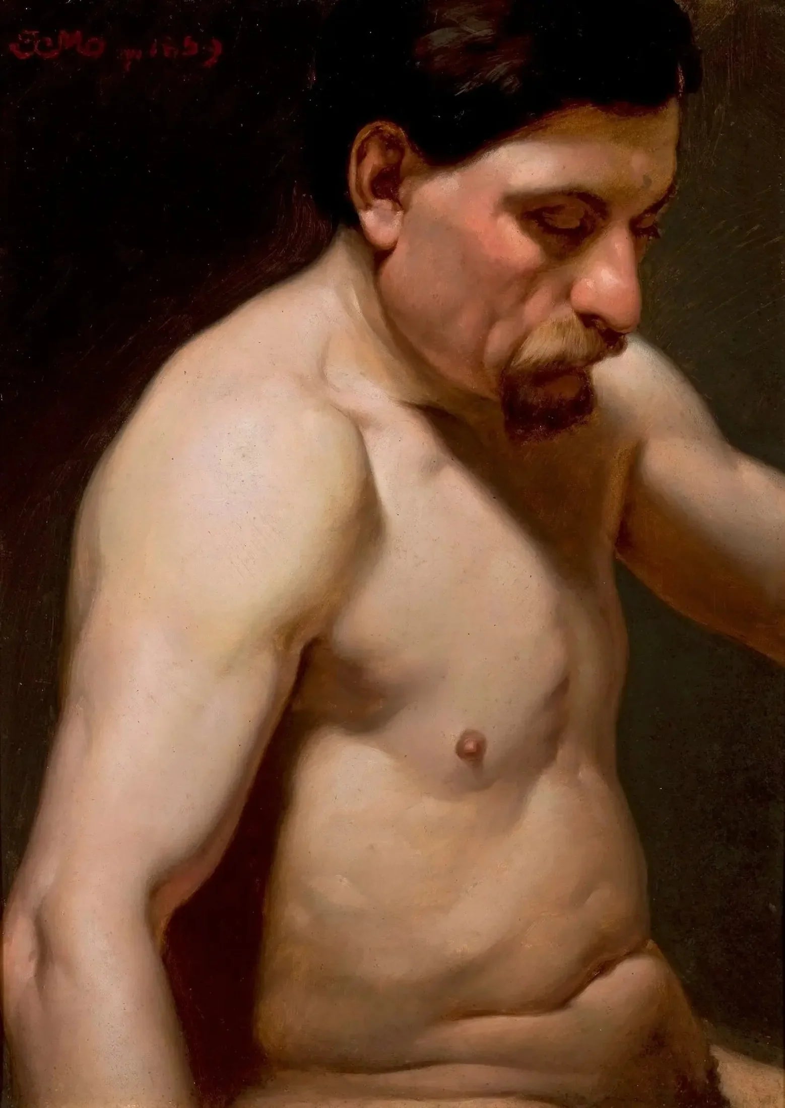 Homme à demi nu - Jan Matejko image 1 copie de tableau peinte à la main