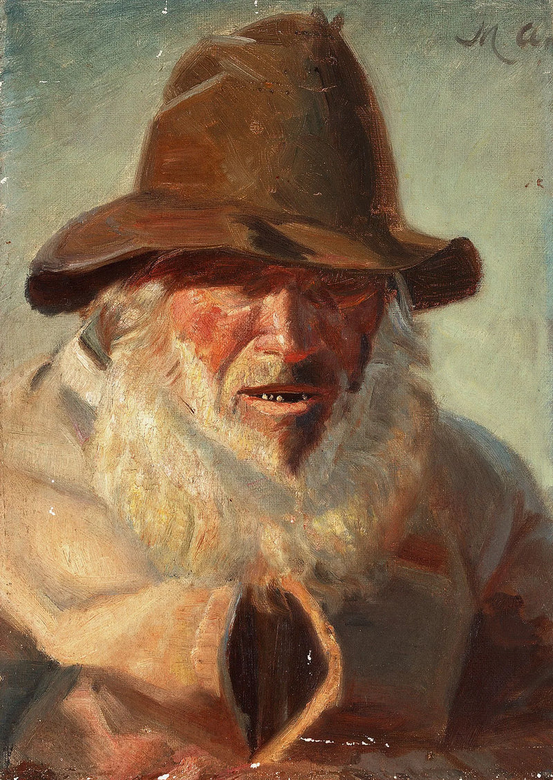 Homme à la barbe blanche. - Michael Peter Ancher