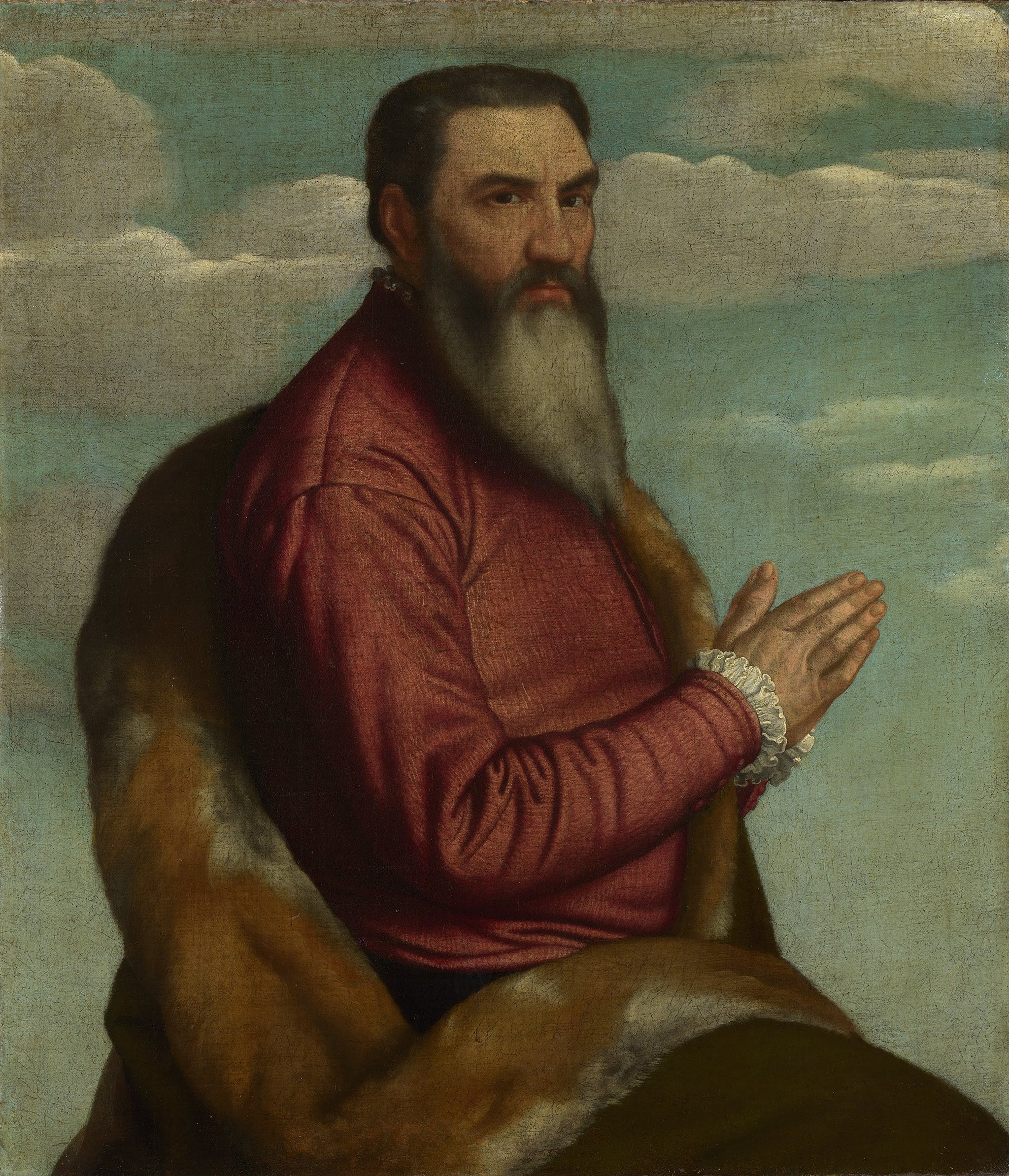 Homme à longue barbe - Alessandro Bonvicino image 1 copie peinte à la main à l’huile