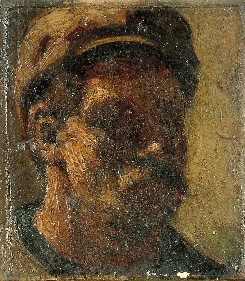 Homme à moustache et casquette (autoportrait ?) - Theo van Doesburg