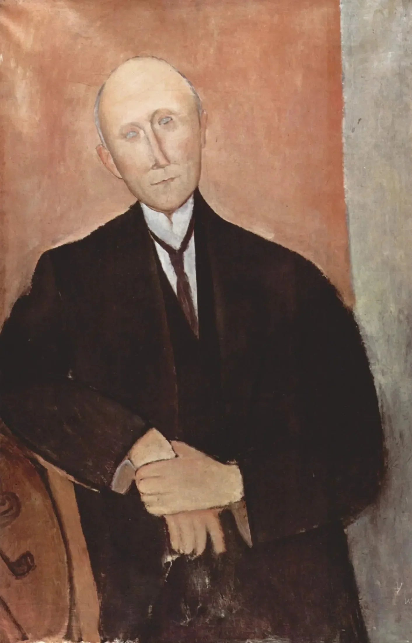 Homme assis sur fond orange - Amedeo Modigliani image 1 reproduction réalisée par Alpha Reproduction
