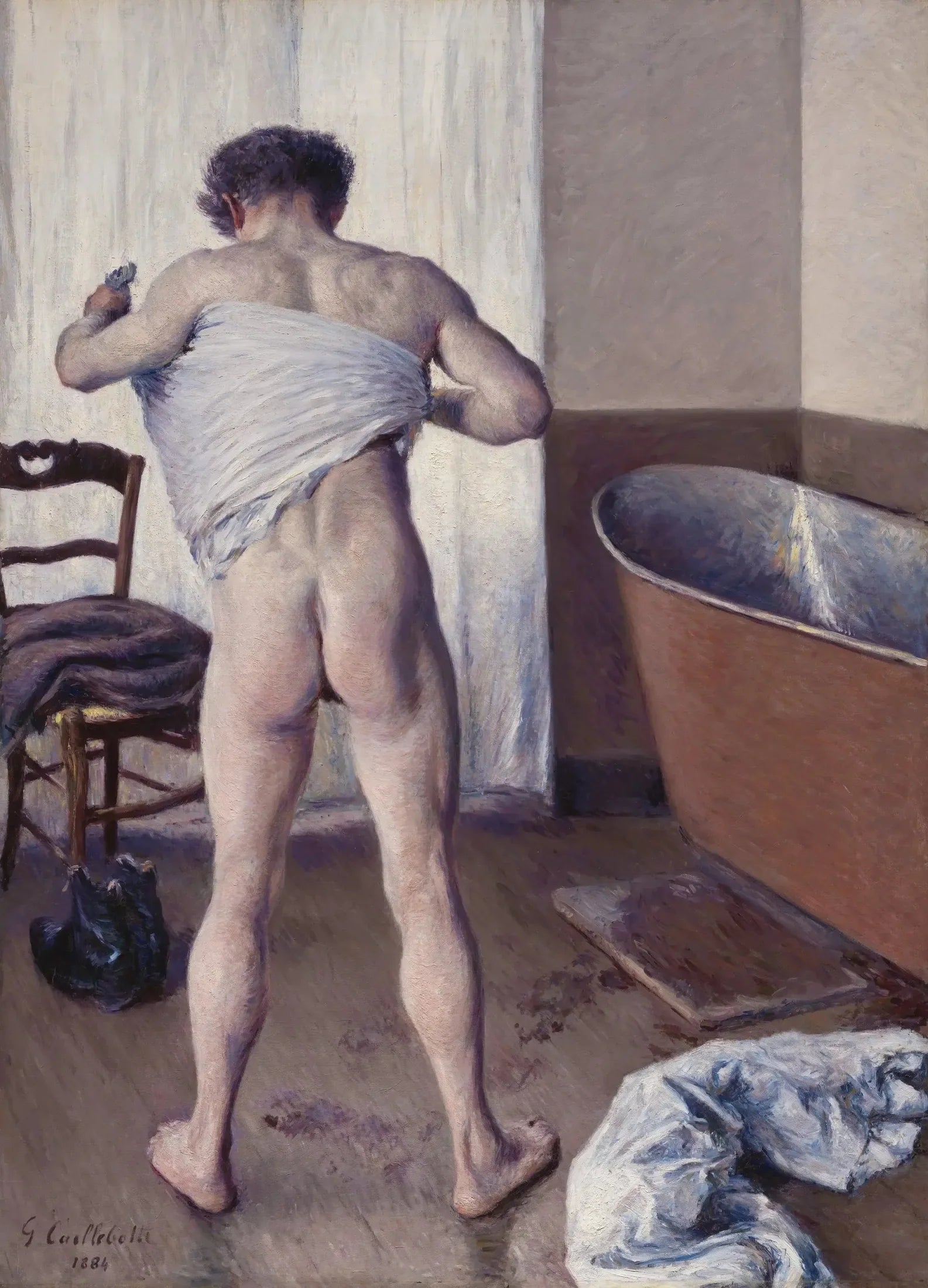 Homme au bain - Gustave Caillebotte image 1 reproduction de peinture à l’huile