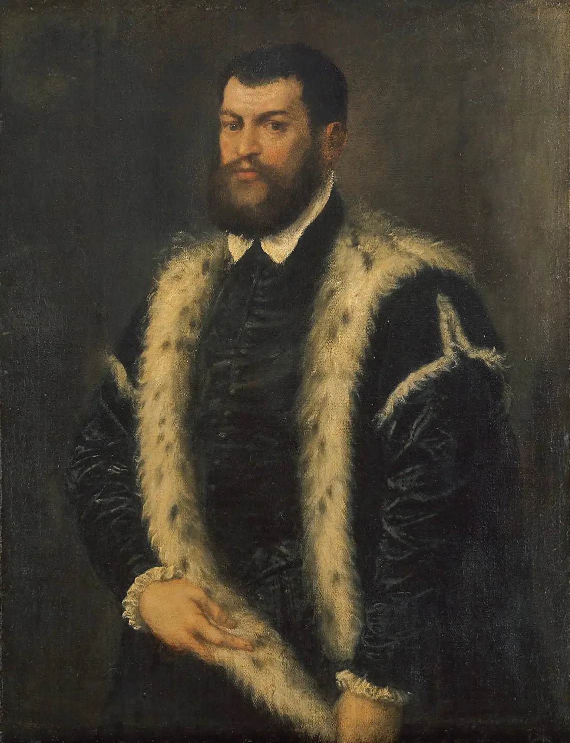 Homme au manteau d'hermine - Titian image 1 reproduction artisanale de tableau