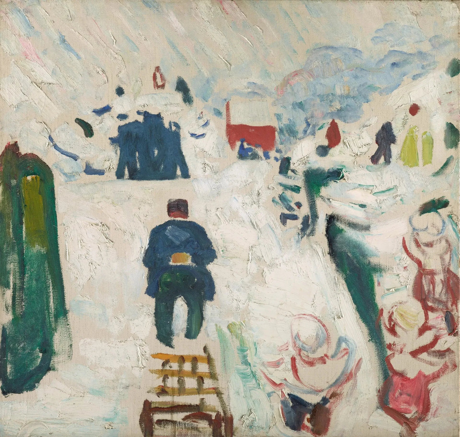 Homme au traîneau - Edvard Munch image 1 reproduction d’œuvre d’art à l’huile