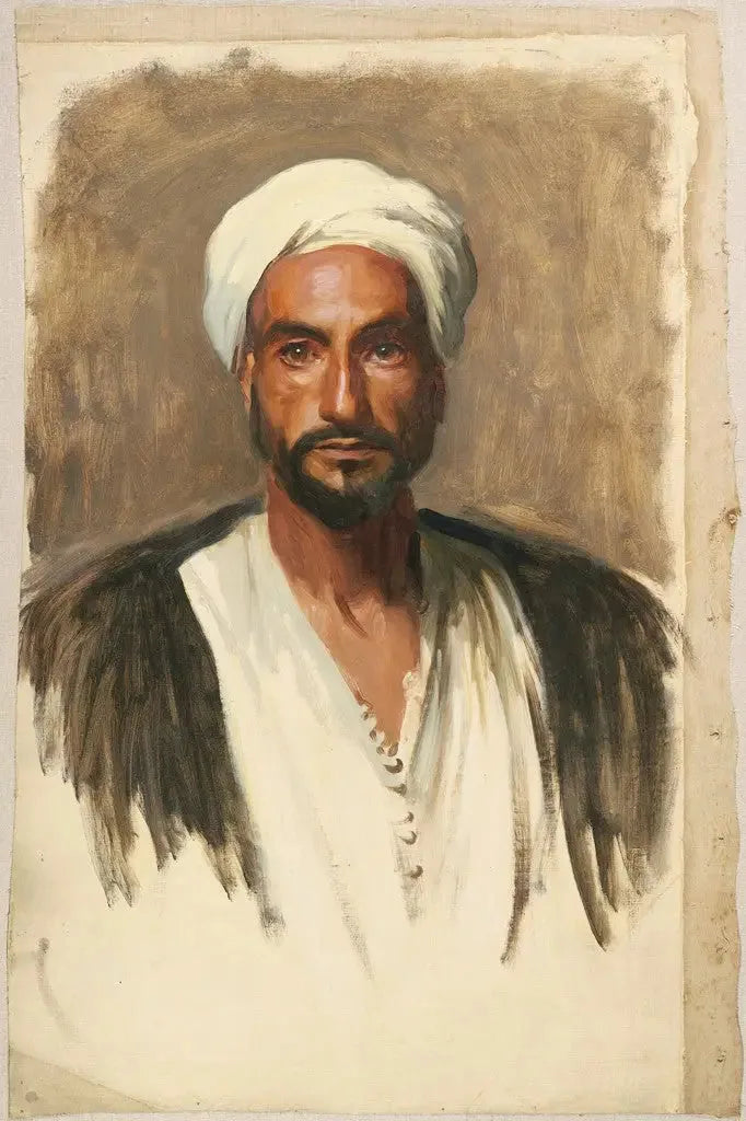 Homme au turban blanc - John Singer Sargent image 1 copie de tableau peinte à la main