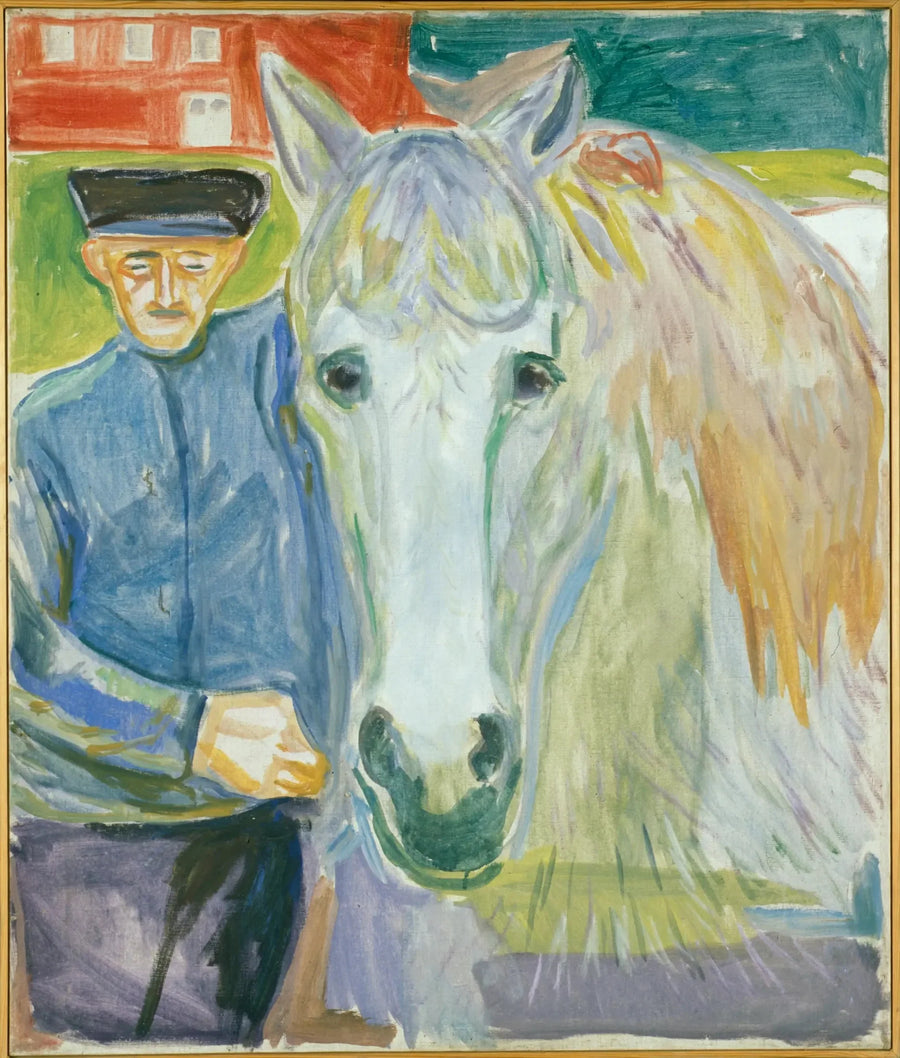 Homme avec un cheval - Edvard Munch