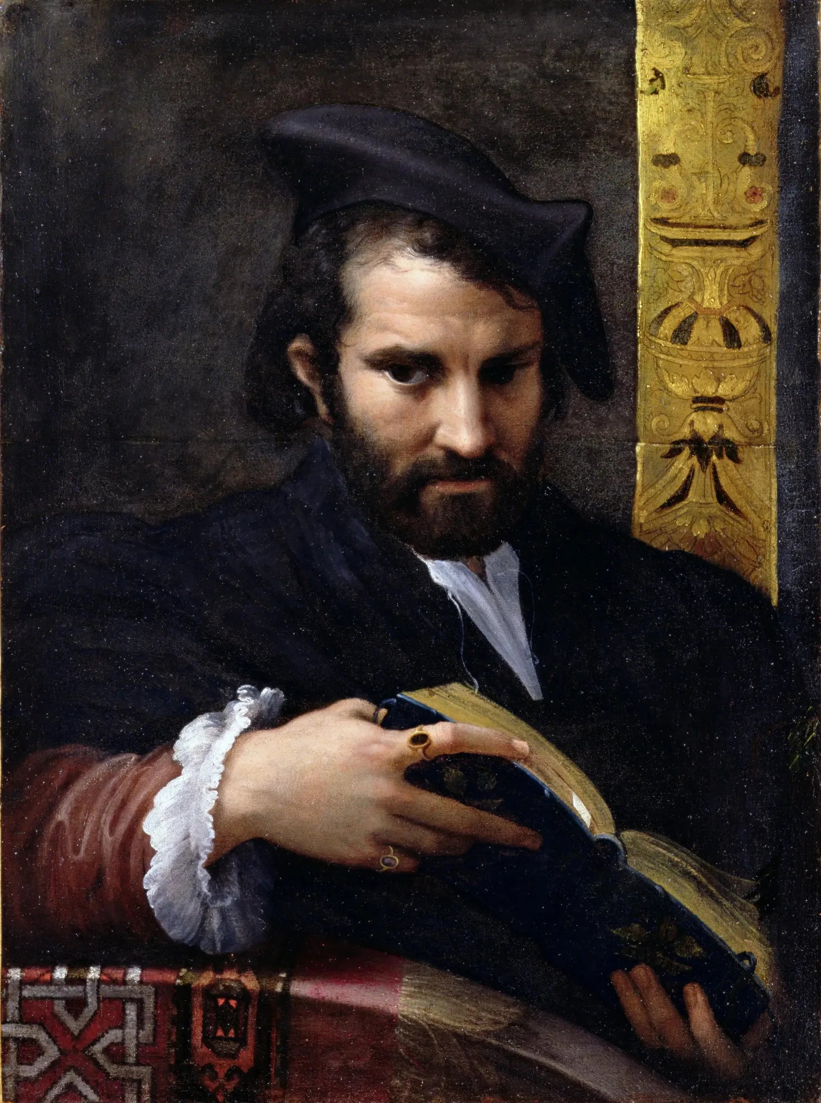 Homme avec un livre - Parmigianino image 1 copie peinte à la main à l’huile