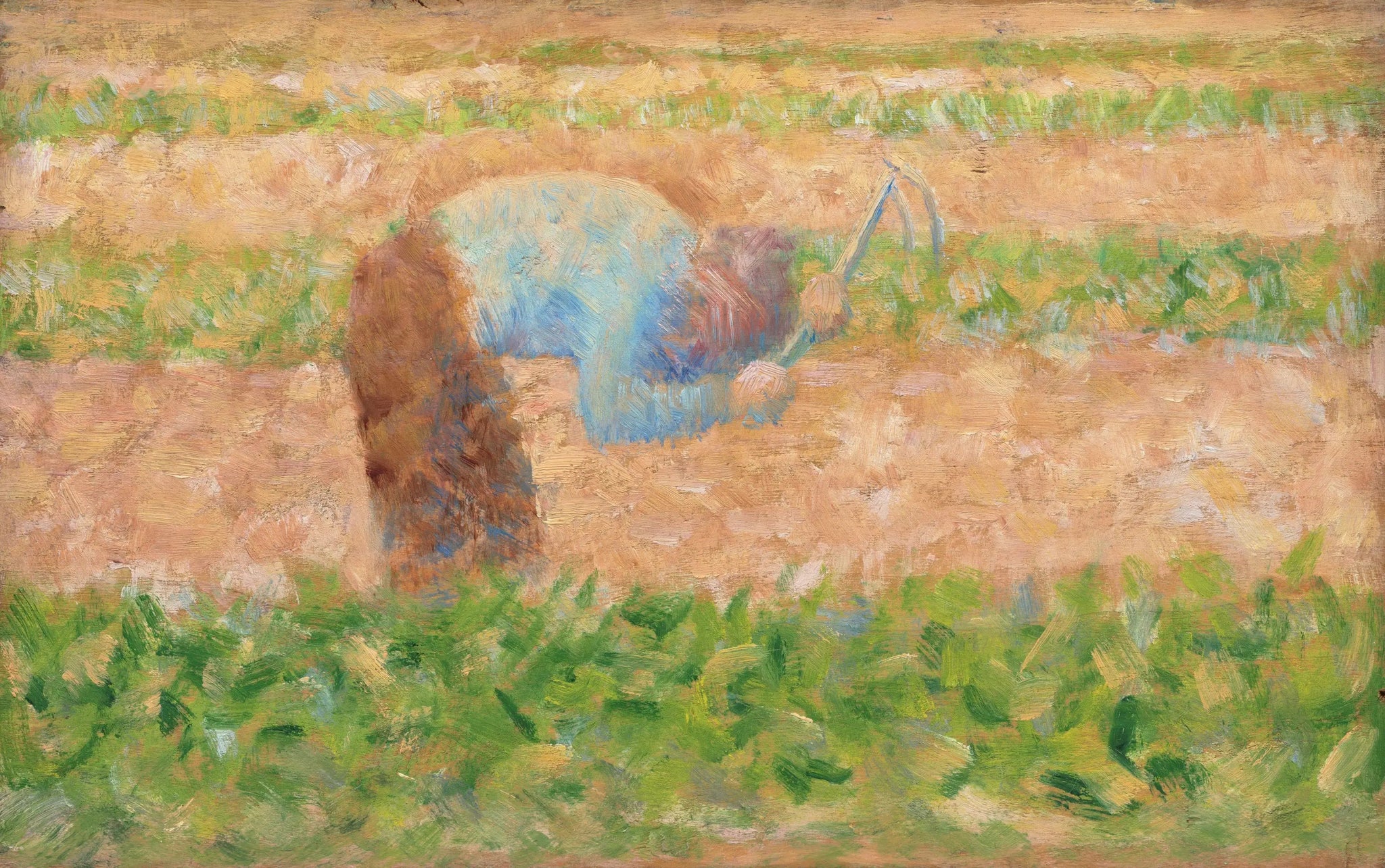 Homme avec une houe - Georges Seurat image 1 reproduction de peinture à l’huile