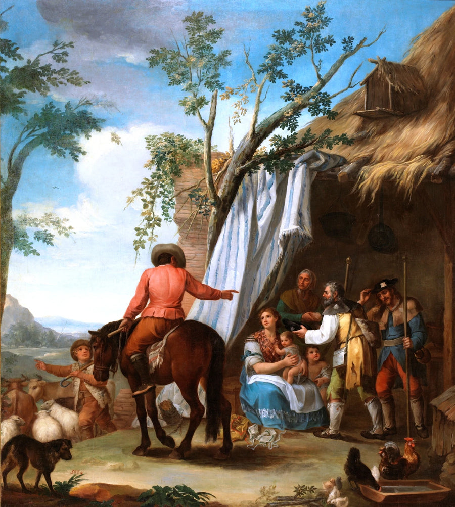 Homme à cheval à côté de la tente - Andrés Ginés de Aguirre