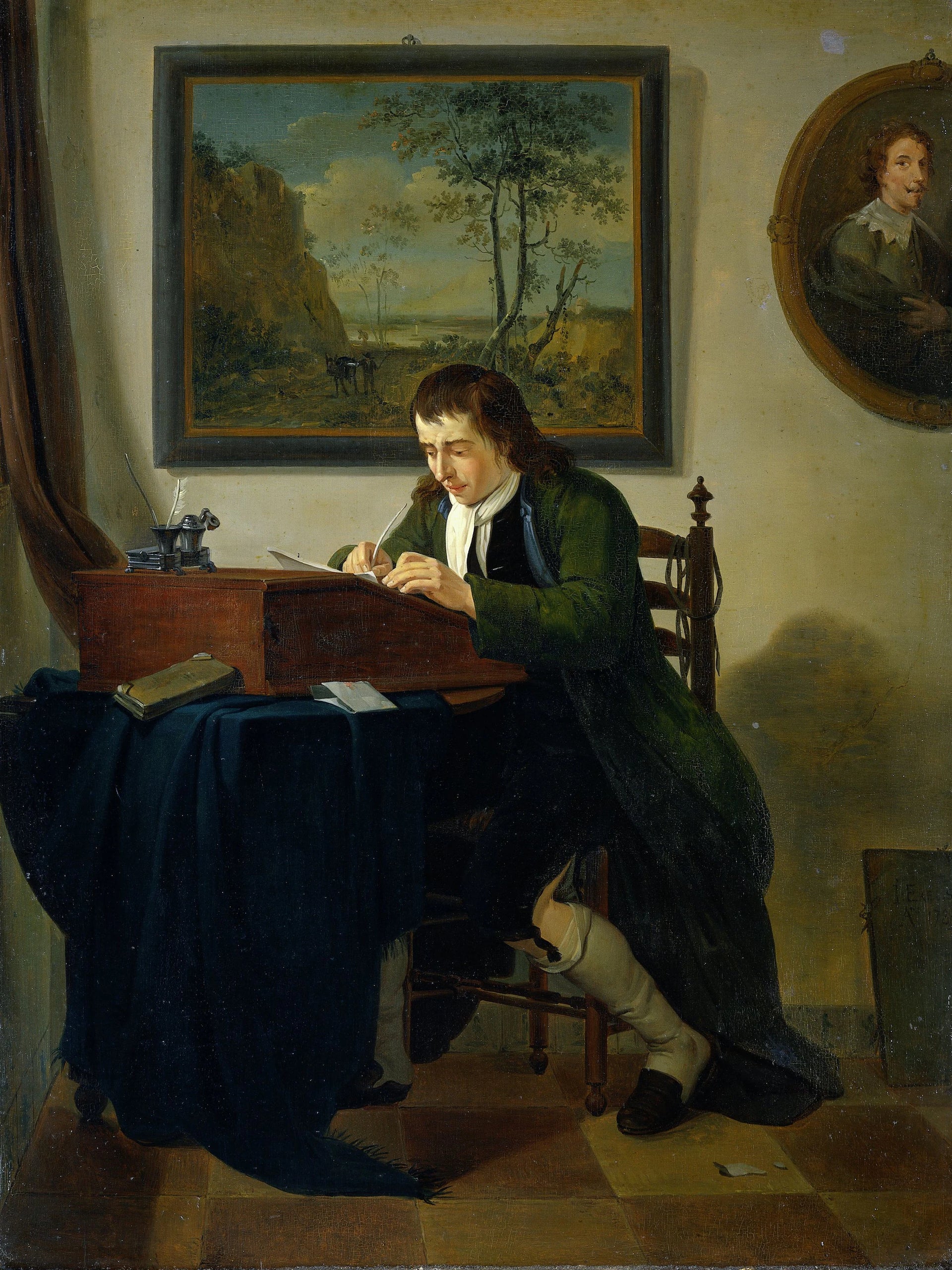 Un homme écrivant à son bureau - Jan Ekels