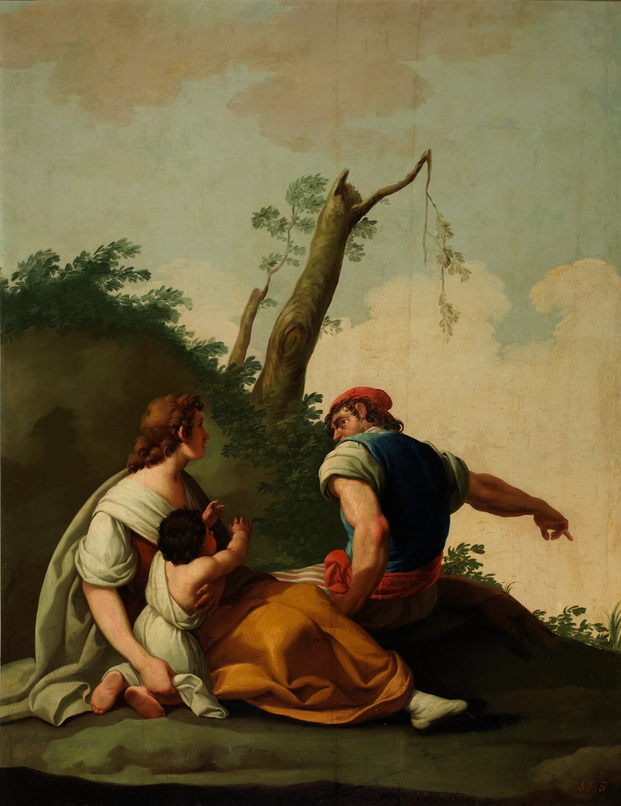 Homme et femme avec un enfant dans les bras - Zacarías González Velázquez