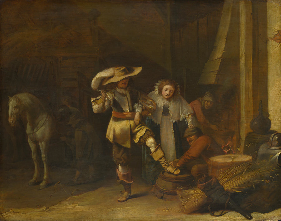 Un homme et une femme dans une étable - Pieter Jansz Quast