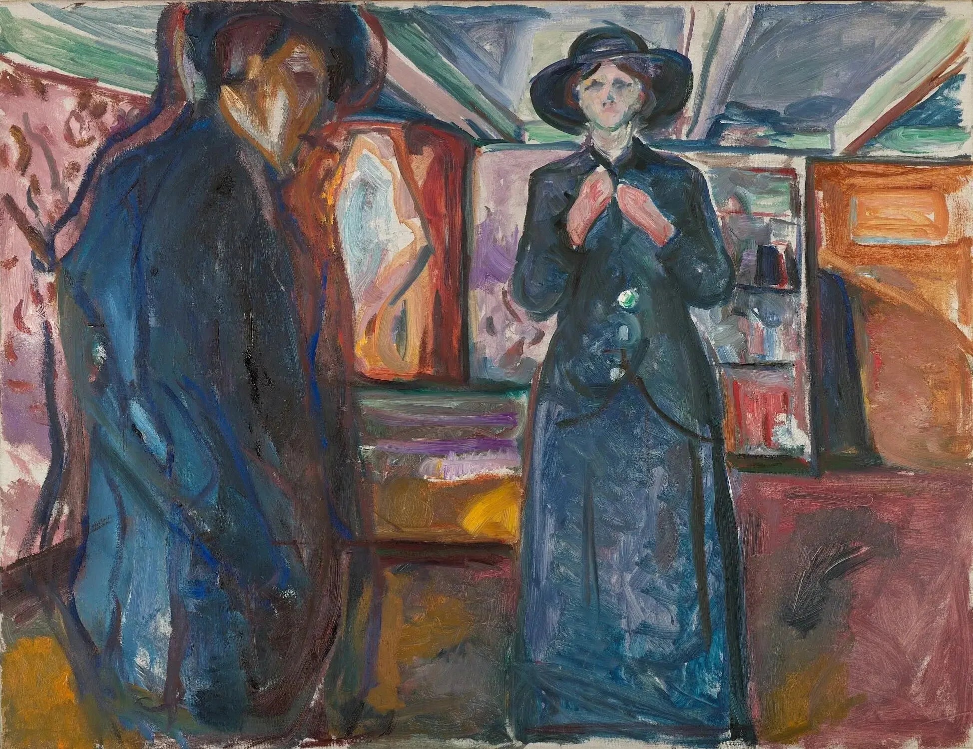 Homme et Femme - Edvard Munch image 1 copie de tableau peinte à la main