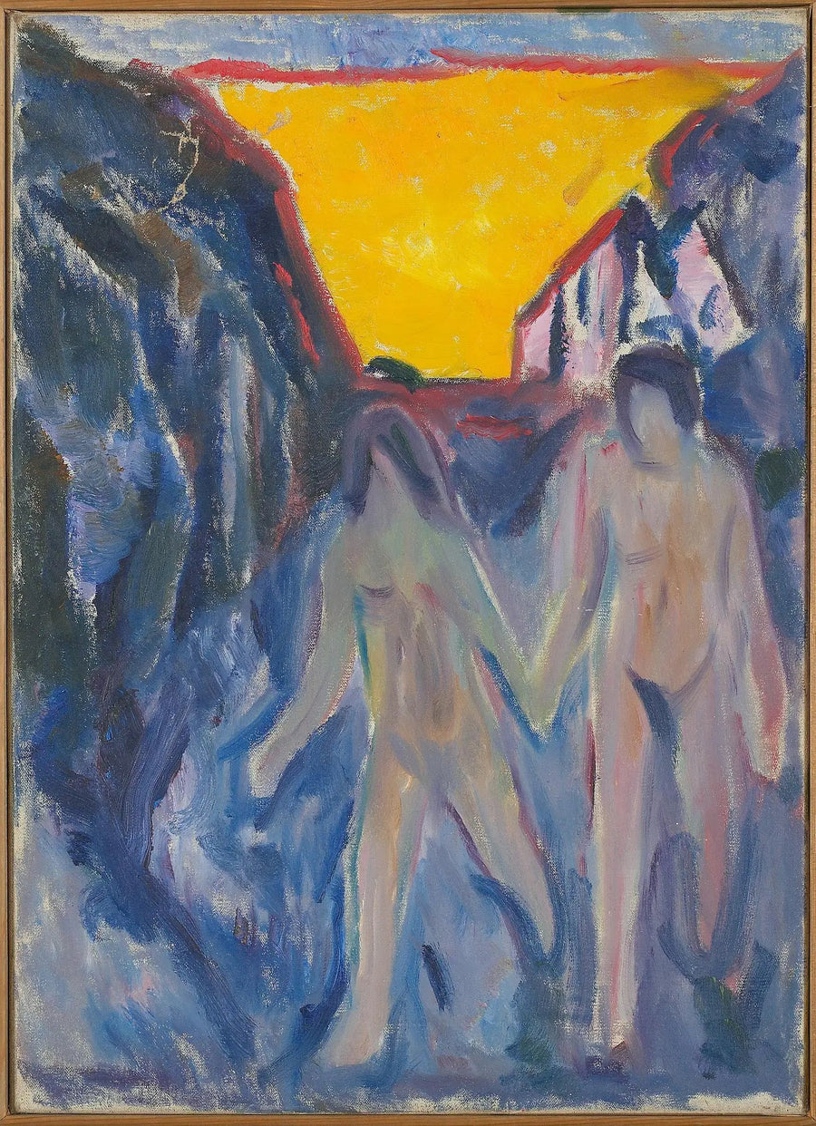 Homme et Femme nus, marchant - Edvard Munch