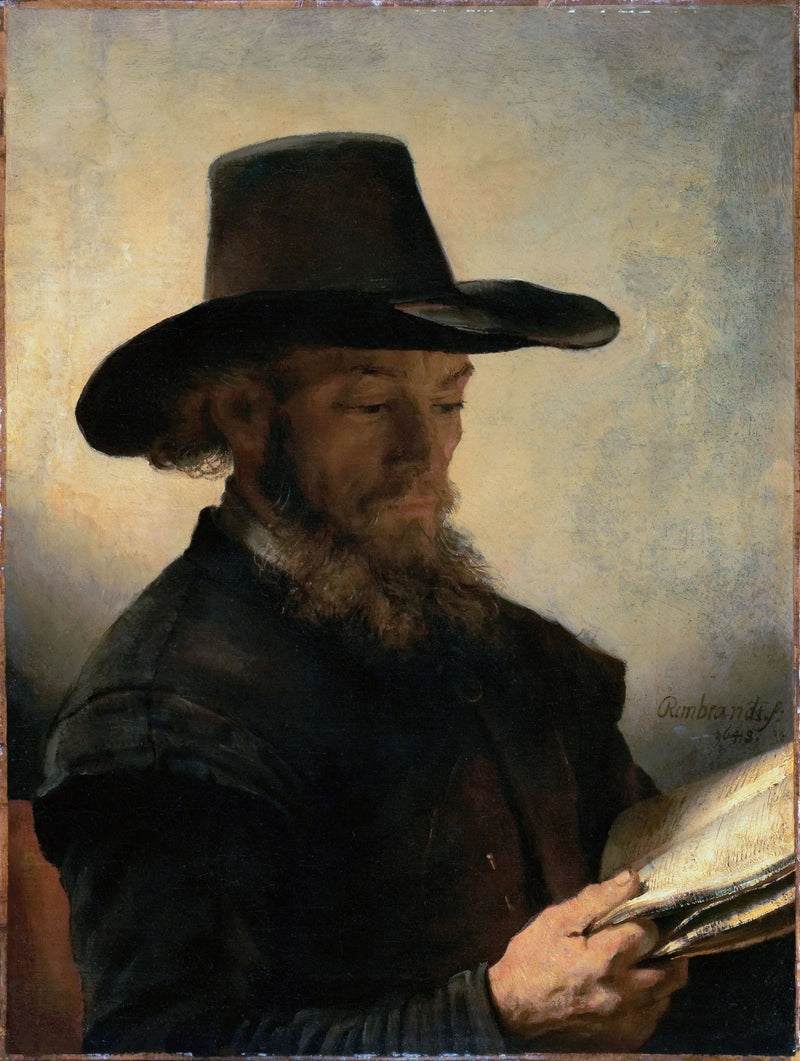 Homme lisant – attribué à Rembrandt, vers 1648