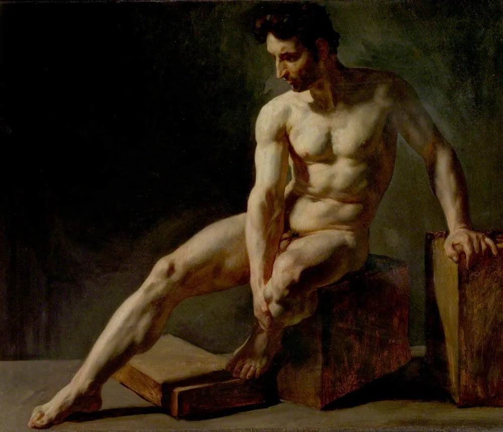 Homme nu assis - Édouard Detaille image 1 reproduction artisanale de tableau