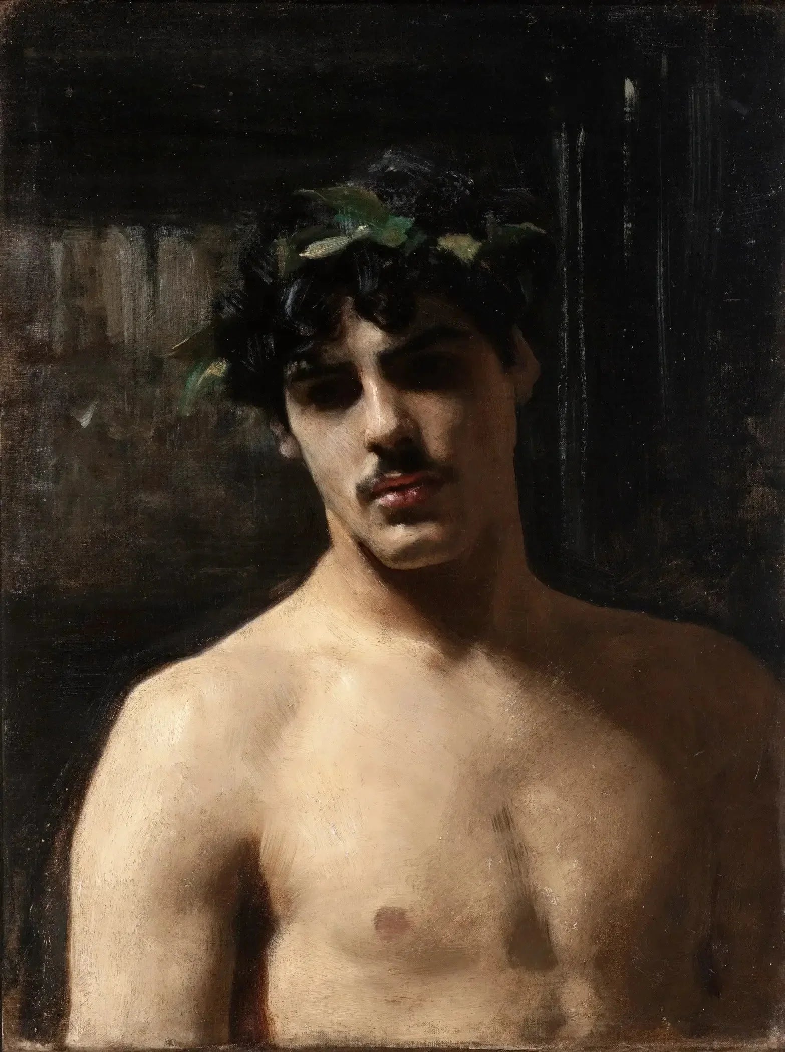 Homme portant des lauriers - John Singer Sargent image 1 reproduction de peinture à l’huile