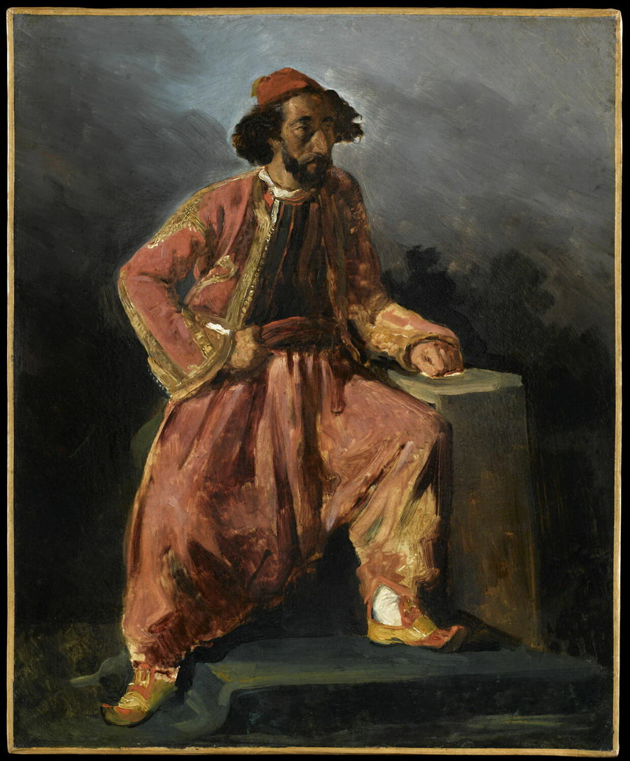 Homme posant en costume oriental, dit autrefois Portrait du chanteur Paul Barroilhet - Eugène Delacroix