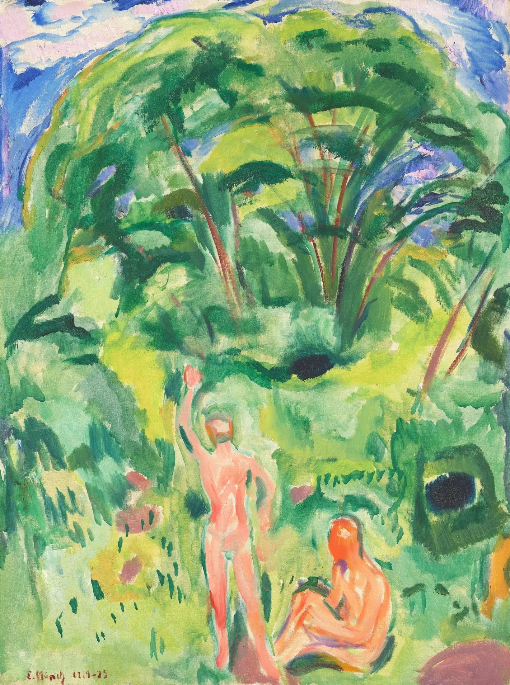 Hommes nus dans les bois - Edvard Munch image 1 reproduction d’œuvre d’art à l’huile