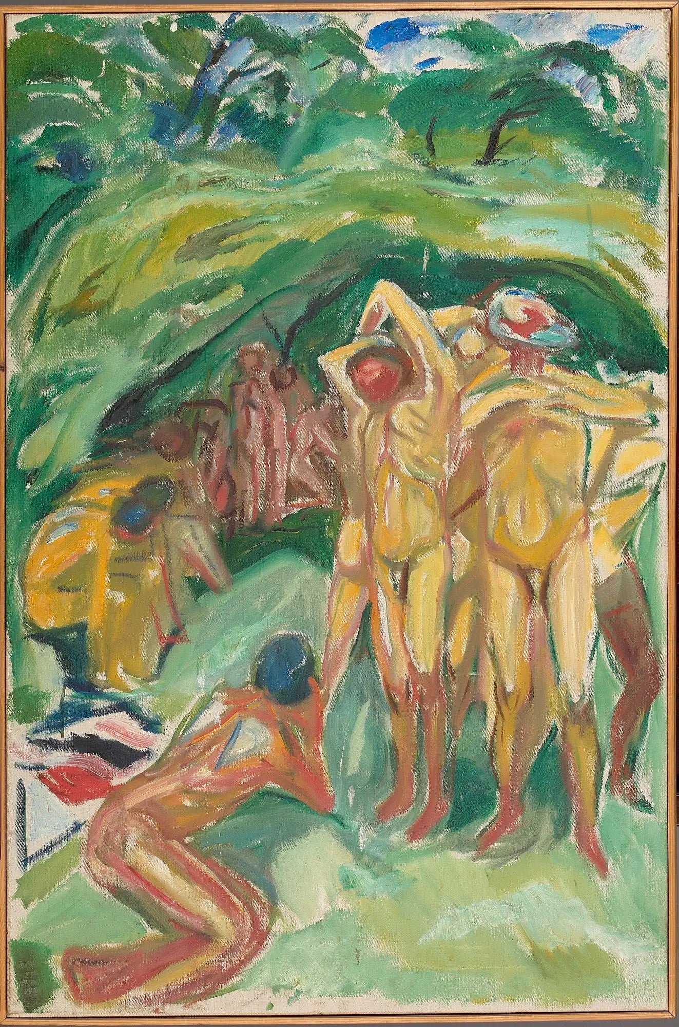 Hommes nus dans les bois - Edvard Munch image 1 copie peinte à la main à l’huile