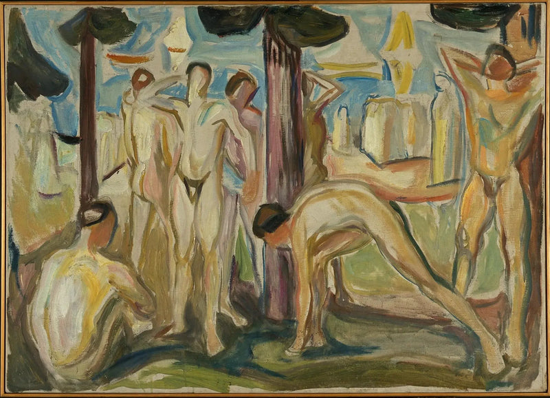 Hommes nus dans un paysage - Edvard Munch