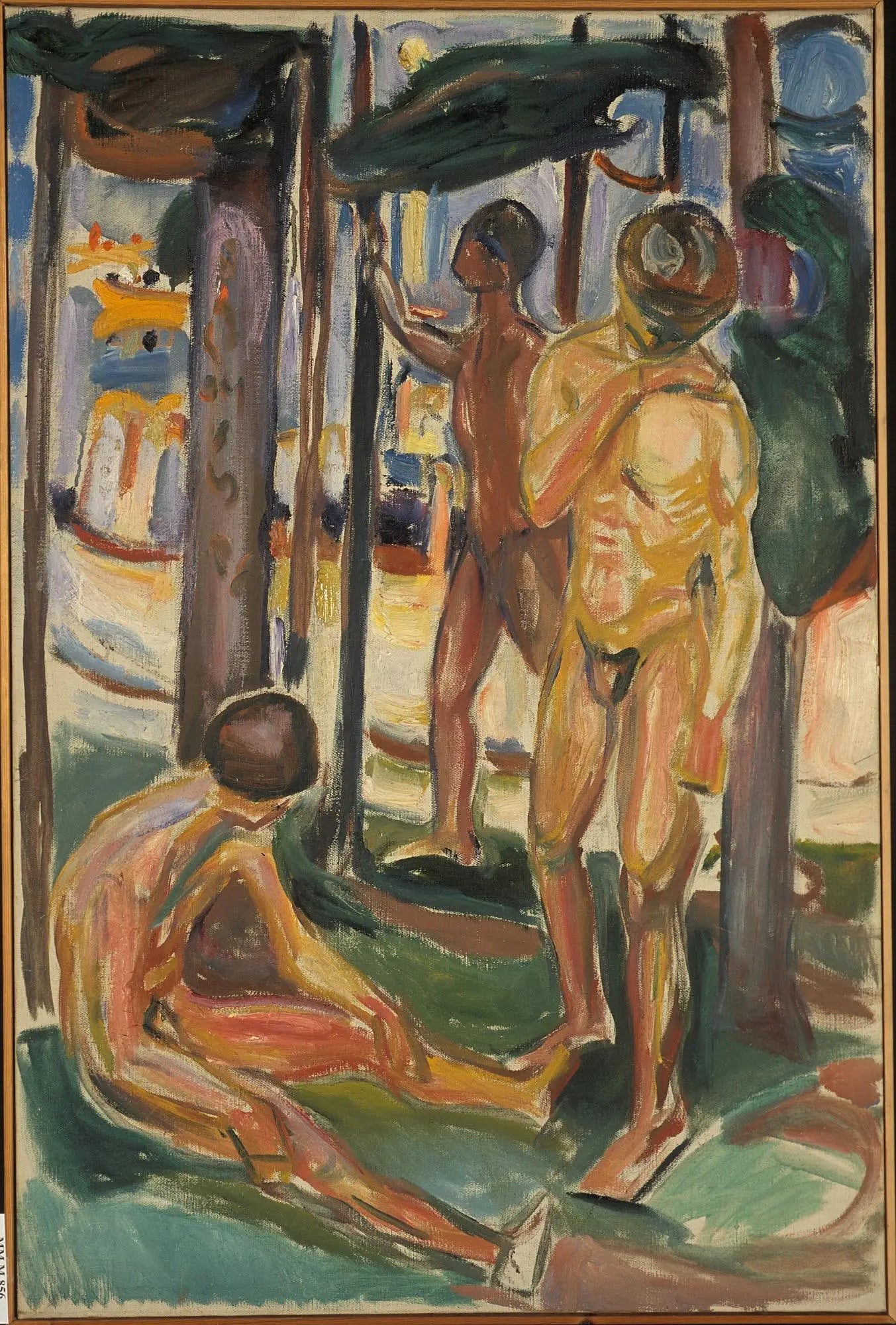 Hommes nus dans un paysage - Edvard Munch image 1 reproduction artisanale de tableau