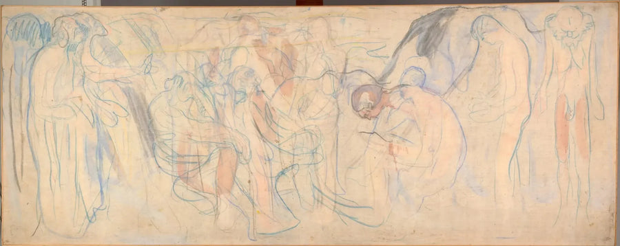Hommes nus dans un paysage - Edvard Munch