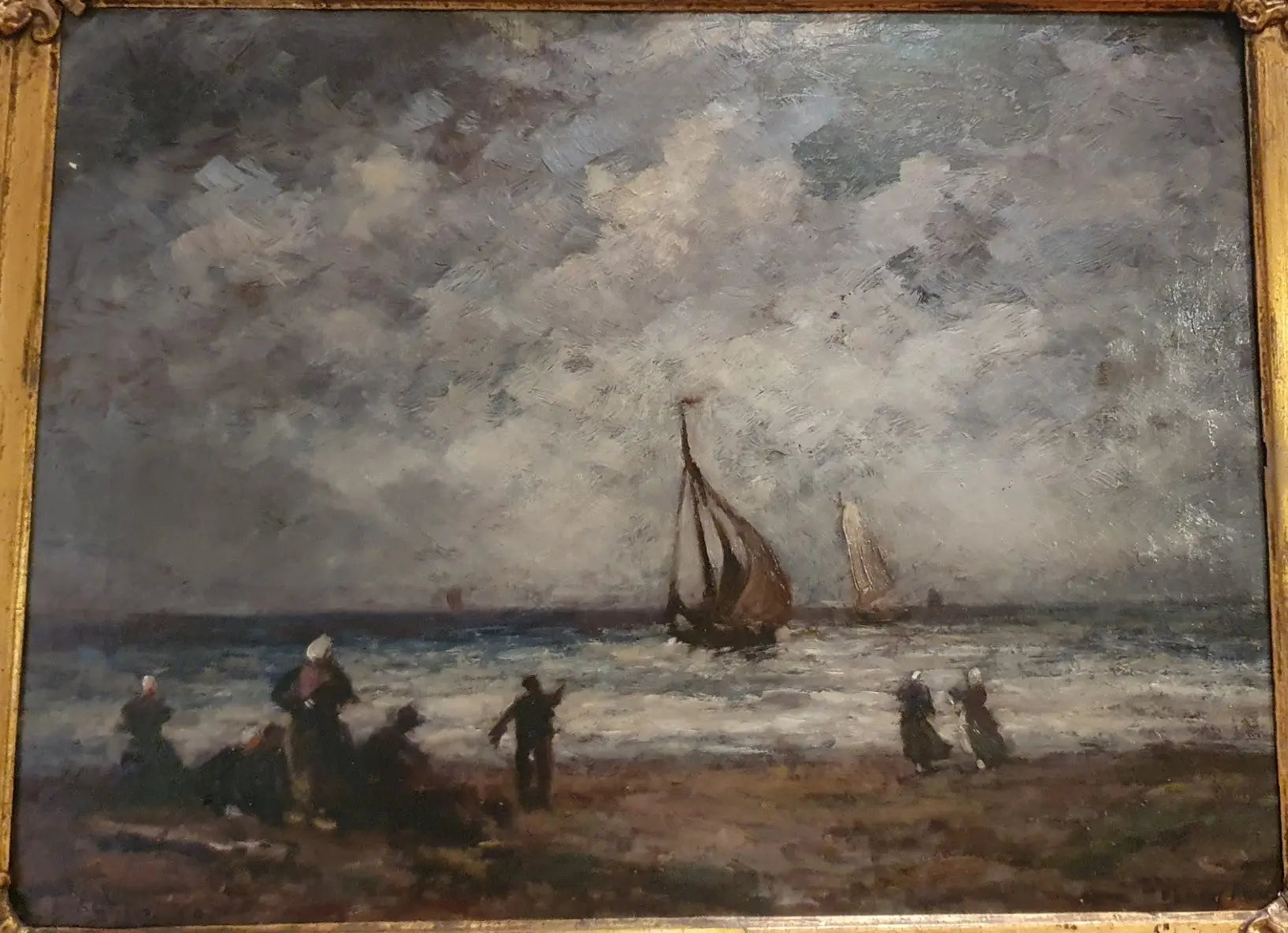 Honfleur - Eugène Boudin image 1 copie peinte à la main à l’huile