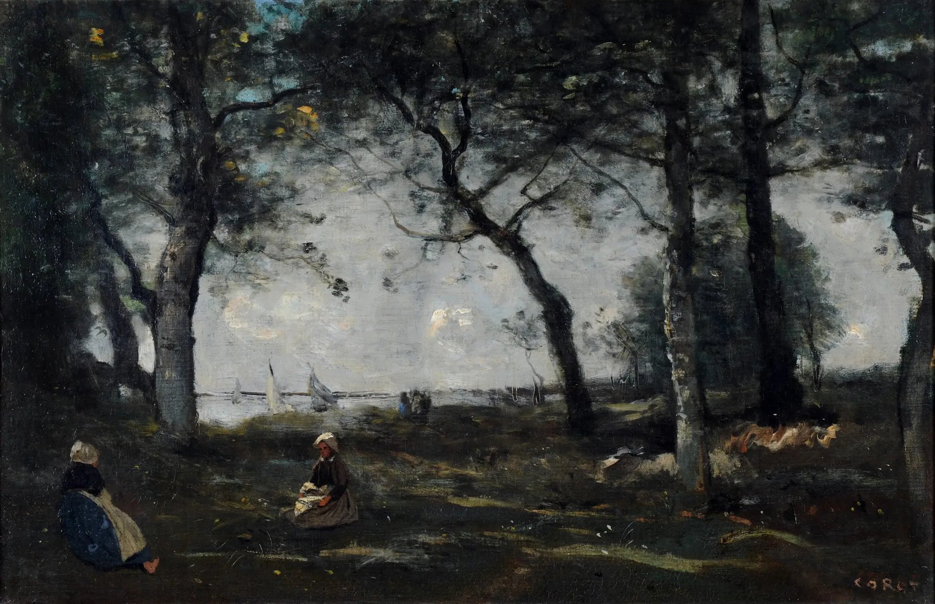 Honfleur - Jean-Baptiste Camille Corot image 1 tableau peint à l’huile sur toile