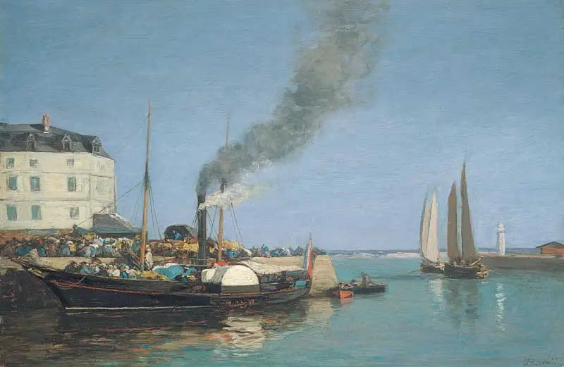 Honfleur, la jetée - Eugène Boudin image 1 reproduction de peinture à l’huile