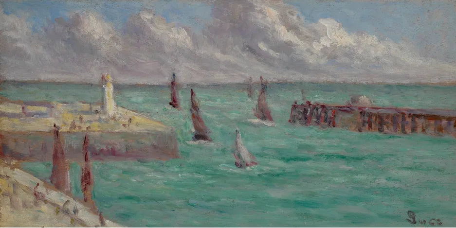 Honfleur, le phare et la jetée - Maximilien Luce image 1 tableau peint à l’huile sur toile
