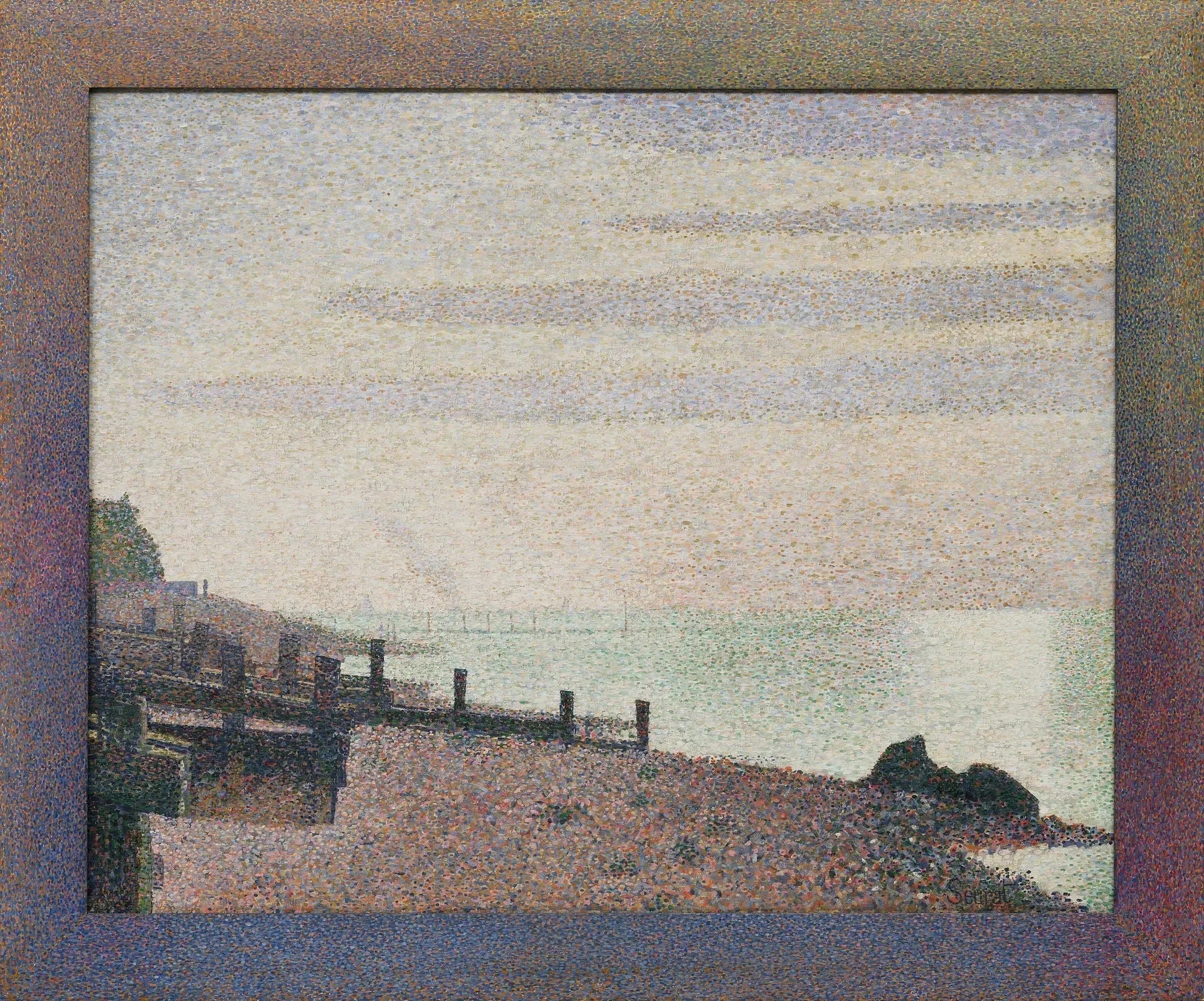 Honfleur, un soir, embouchure de la Seine - Georges Seurat image 1 copie peinte à la main à l’huile